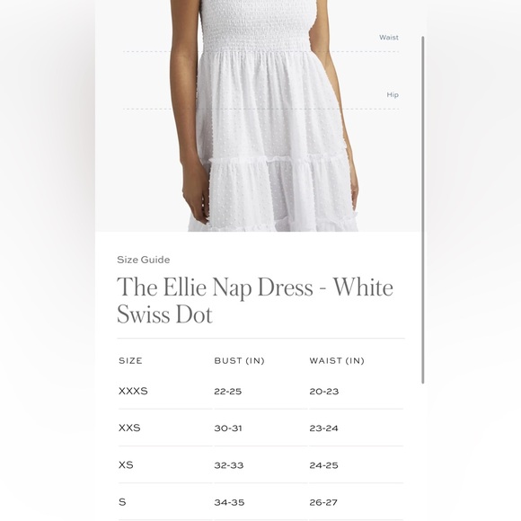 The Ellie Nap Midi Ruffle Dress in Dreamy Sheer White Swiss Dot Size XS - Picture 7 of 14